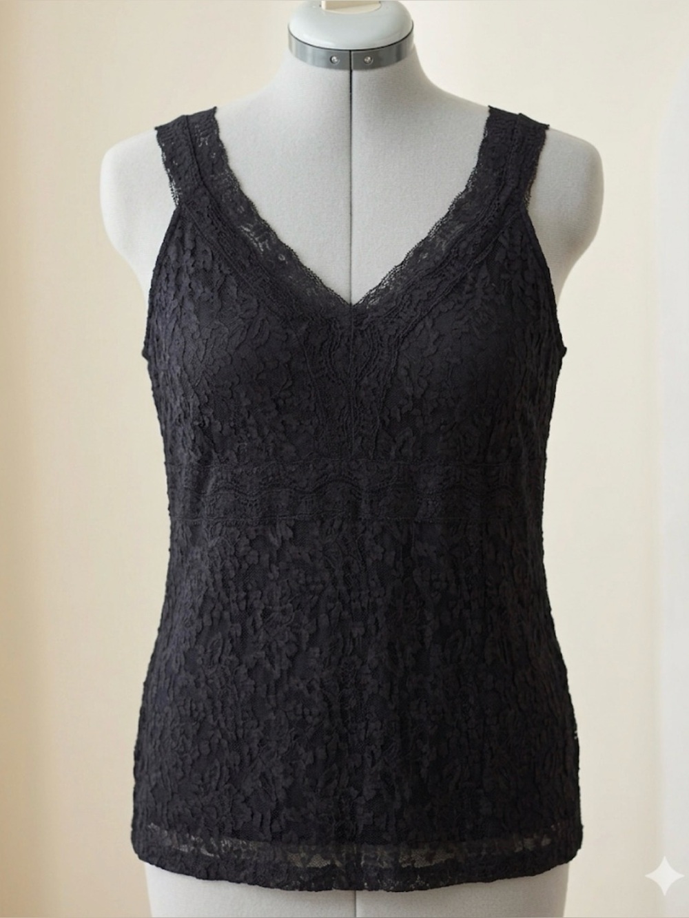Black Lace Women's whimsigoth Top Cami - Size 2X Romantic Feminine boho